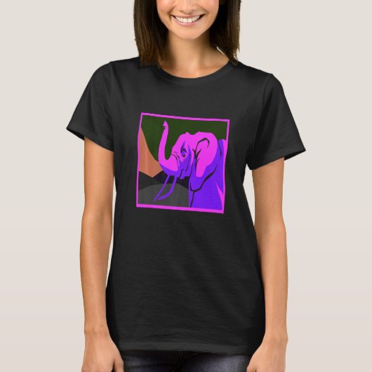 Geweldige Elephant Vapor Wave Design Cadeau T-shirt (Voorkant)