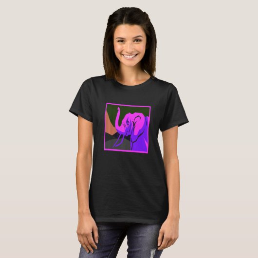 Geweldige Elephant Vapor Wave Design Cadeau T-shirt (Voorkant volledig)
