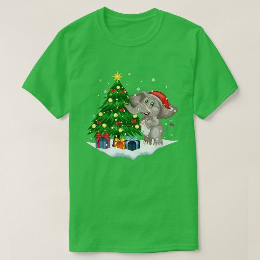 Geweldige ellefant kerstboom met hooglichten Chris T-shirt (Design voorkant)