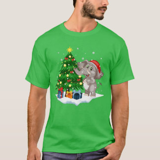 Geweldige ellefant kerstboom met hooglichten Chris T-shirt