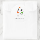 Geweldige en Bright Sun Dance iPhone / iPad-hoesje Ronde Sticker (Tas)