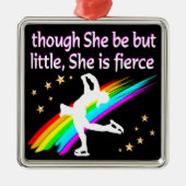 GEWELDIGE EN GETALENTEERDE KUNSTSCHAATSER METALEN ORNAMENT (Voorkant)