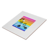 Geweldige en kleurrijke Sunset Ocean Sailing Tegeltje (Zijkant)