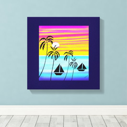 Geweldige en Schattige tropenvaren Canvas Afdruk (Insitu (Houten vloer))