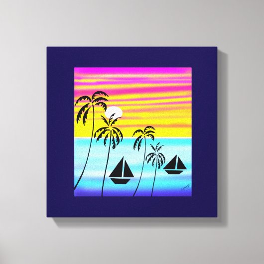 Geweldige en Schattige tropenvaren Canvas Afdruk (Voorkant)