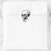 Geweldige enge schedel B & W Print -Sticker Ronde Sticker (Tas)