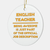 Geweldige Engels Leraar .. Taakbeschrijving Keramisch Ornament (Links)