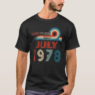 Geweldige epic Legend sinds juli 1978 44e verjaard T-shirt