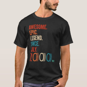 Geweldige epic Legend sinds juli 2000 22e verjaard T-shirt