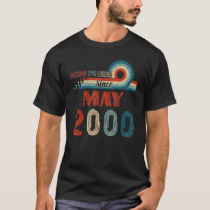 Geweldige Epic Legend sinds mei 2000 22e Verjaarda T-shirt