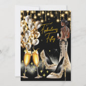 Geweldige etnische verjaardag gouden crème champag kaart (Voorkant)