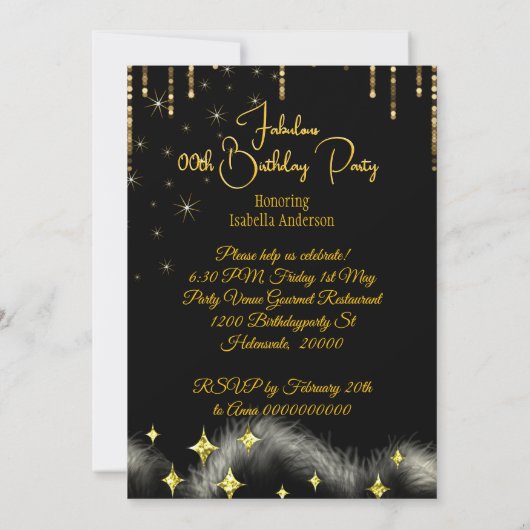 Geweldige etnische verjaardag gouden crème champag kaart (Achterkant)