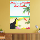 Geweldige Euxma Barbados-reisposter Canvas Afdruk (Insitu (Woonkamer))