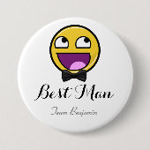 Geweldige Face Best Man Wedding Button (Voorkant)
