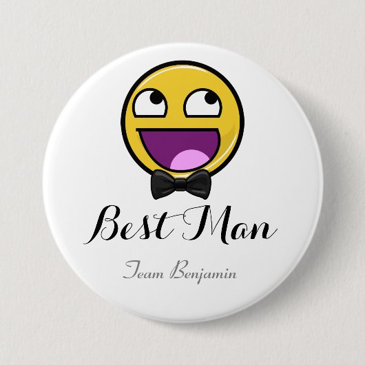 Geweldige Face Best Man Wedding Button (Voorkant)