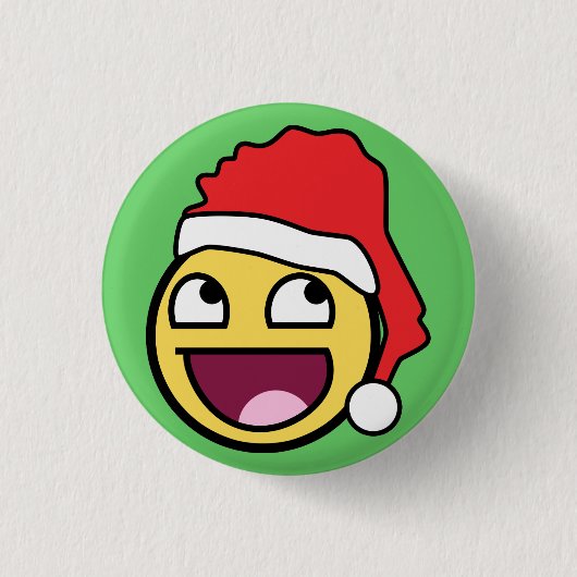 Geweldige Face Santa Button (Voorkant)