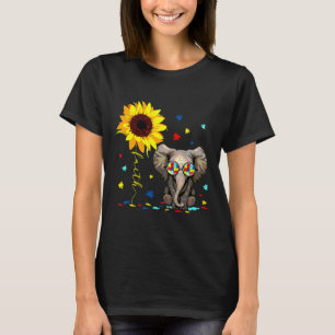 Geweldige Faith Sunflower Elephant Autism Suppor A T-shirt