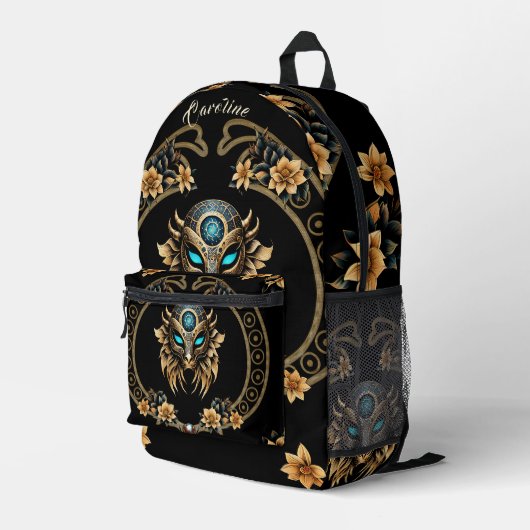 Geweldige fantasy masker. bedrukte rugzak (Achterkant Hoek Rechts)