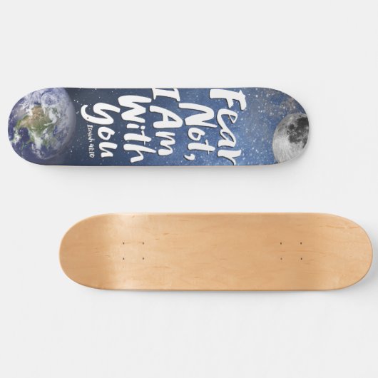 Geweldige FEAR NOT Space Planet Religious Isaiah 4 Persoonlijk Skateboard (Horizontaal)