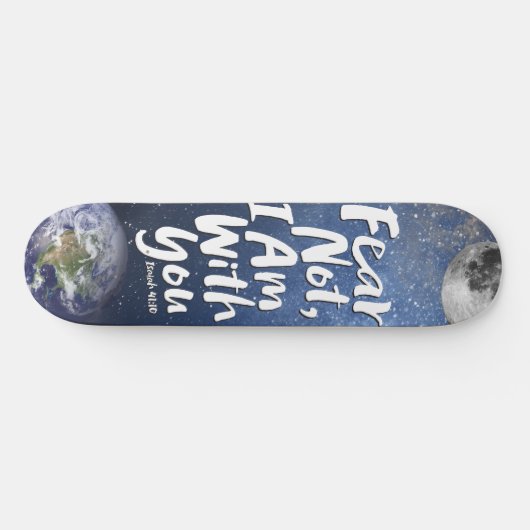 Geweldige FEAR NOT Space Planet Religious Isaiah 4 Persoonlijk Skateboard (Horizontaal)