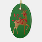 geweldige feestrendieren keramisch ornament (Links)