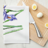 Geweldige Feminine Blue Iris Design Photo Theedoek (Quarter Fold)