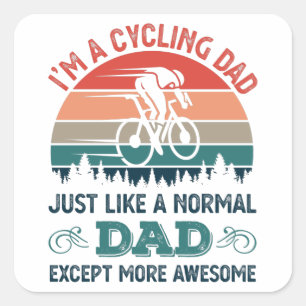 Geweldige fietsen Papa Funny Bicycle Gift Vierkante Sticker