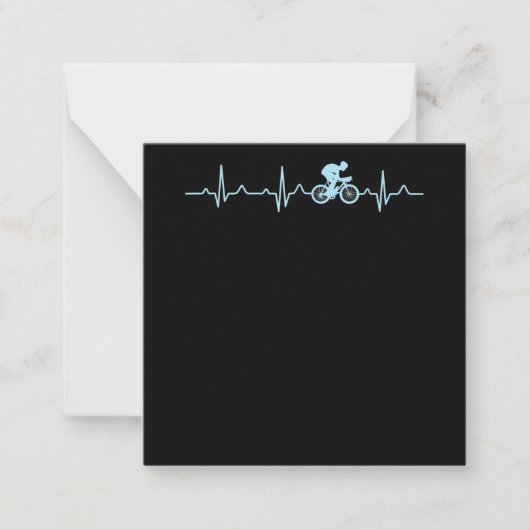 geweldige fietser hartslag mountainbikes notitiekaartje (Voorkant)