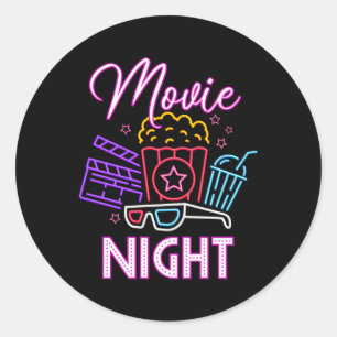 Geweldige film Py Movie Night Ronde Sticker