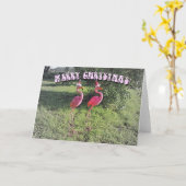Geweldige Flamingo kerst Wenskaart Kaart (Gele Bloem)