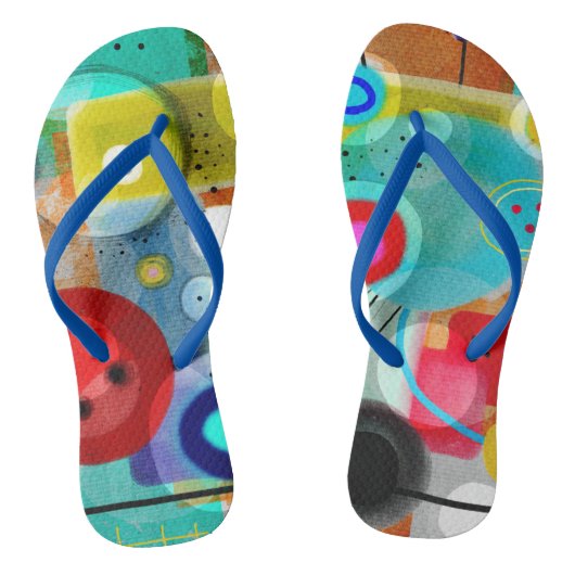 Geweldige FlipFlops Abstracte Kunst Teenslippers (Voetbed)