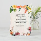 Geweldige Floral Waterverf bruiloft uitnodiging (Staand voorkant)