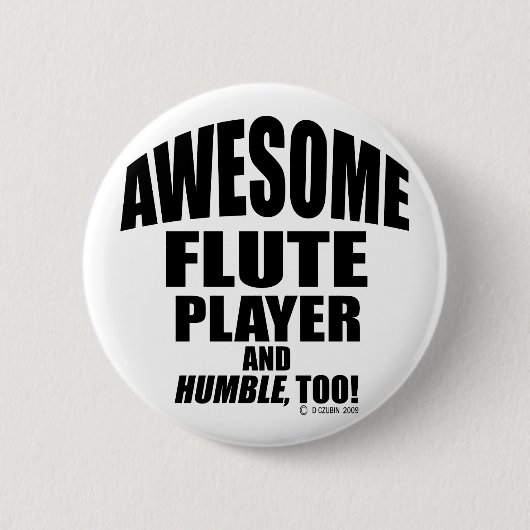 Geweldige Flute Player Ronde Button 5,7 Cm (Voorkant)