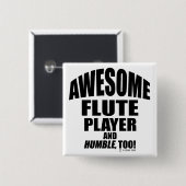 Geweldige Flute Player Vierkante Button 5,1 Cm (Voorkant /achterkant)