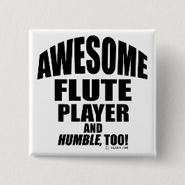 Geweldige Flute Player Vierkante Button 5,1 Cm