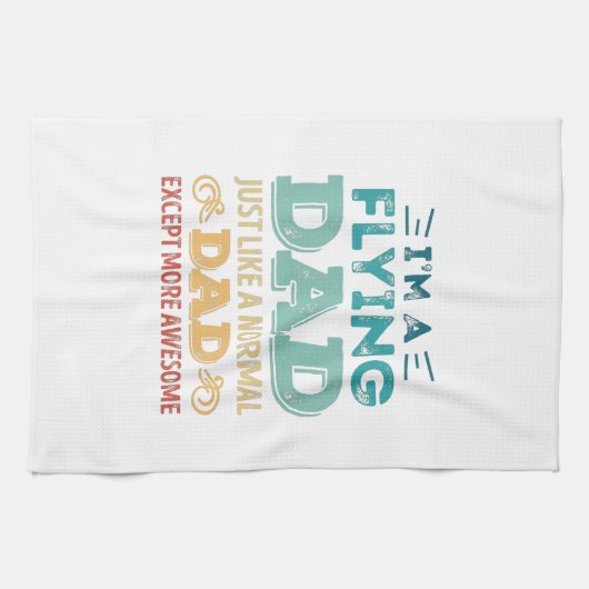 Geweldige Flying Fathers Day Funny Gift Theedoek (Horizontaal)