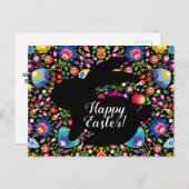Geweldige Folklore Easter bunny, aanpasbaar Briefkaart (Voorkant / Achterkant)