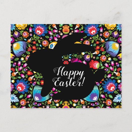 Geweldige Folklore Easter bunny, aanpasbaar Briefkaart (Voorkant)