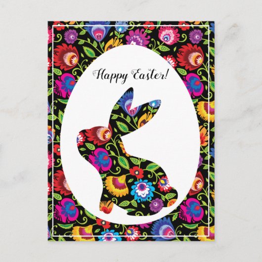 Geweldige Folklore Easter bunny, aanpasbaar Briefkaart (Voorkant)