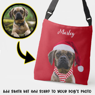 Geweldige foto kerstcadeau voor huisdier liefhebbe crossbody tas
