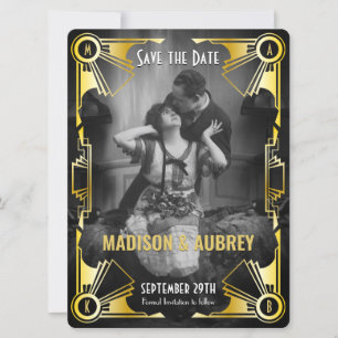 Geweldige foto van Gatsby Art Deco Wedding Gold en Save The Date