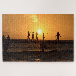 Geweldige foto van kinderen op de pier in Key West Legpuzzel