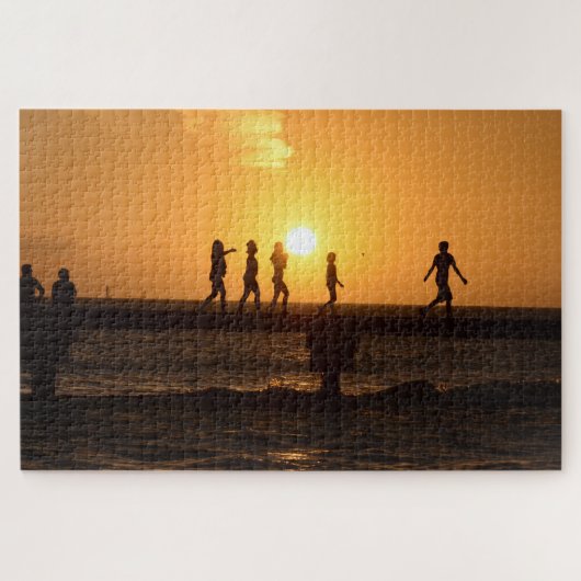 Geweldige foto van kinderen op de pier in Key West Legpuzzel (Horizontaal)