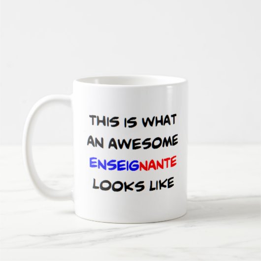 geweldige franse leraar enseignante - mok koffie (Links)