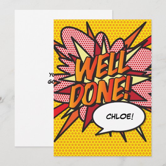 GEWELDIGE Fun-comicstrip Pop Art Kaart (Voorkant / Achterkant)