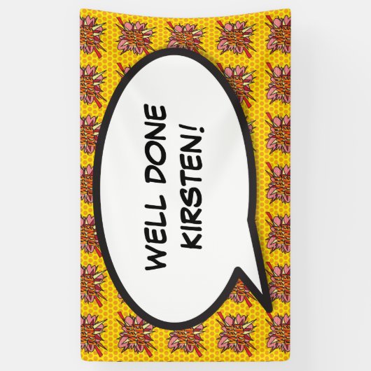 GEWELDIGE Fun moderne retro stripboek Spandoek (Verticaal)