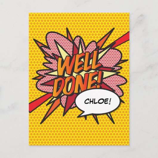 GEWELDIGE Fun Retro Stripboek Pop Art Briefkaart (Voorkant)