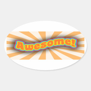 Geweldige Fun Wild Slogan Art Logo Ovale Sticker