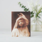 Geweldige Funny Antiek Cat Girl Foto Briefkaart (Staand voorkant)