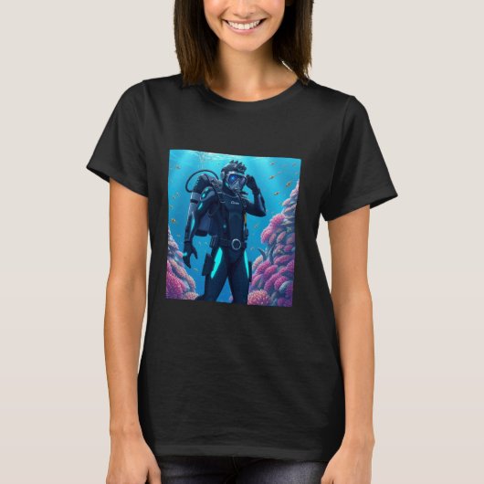 Geweldige futuristische duiker t-shirt (Voorkant)